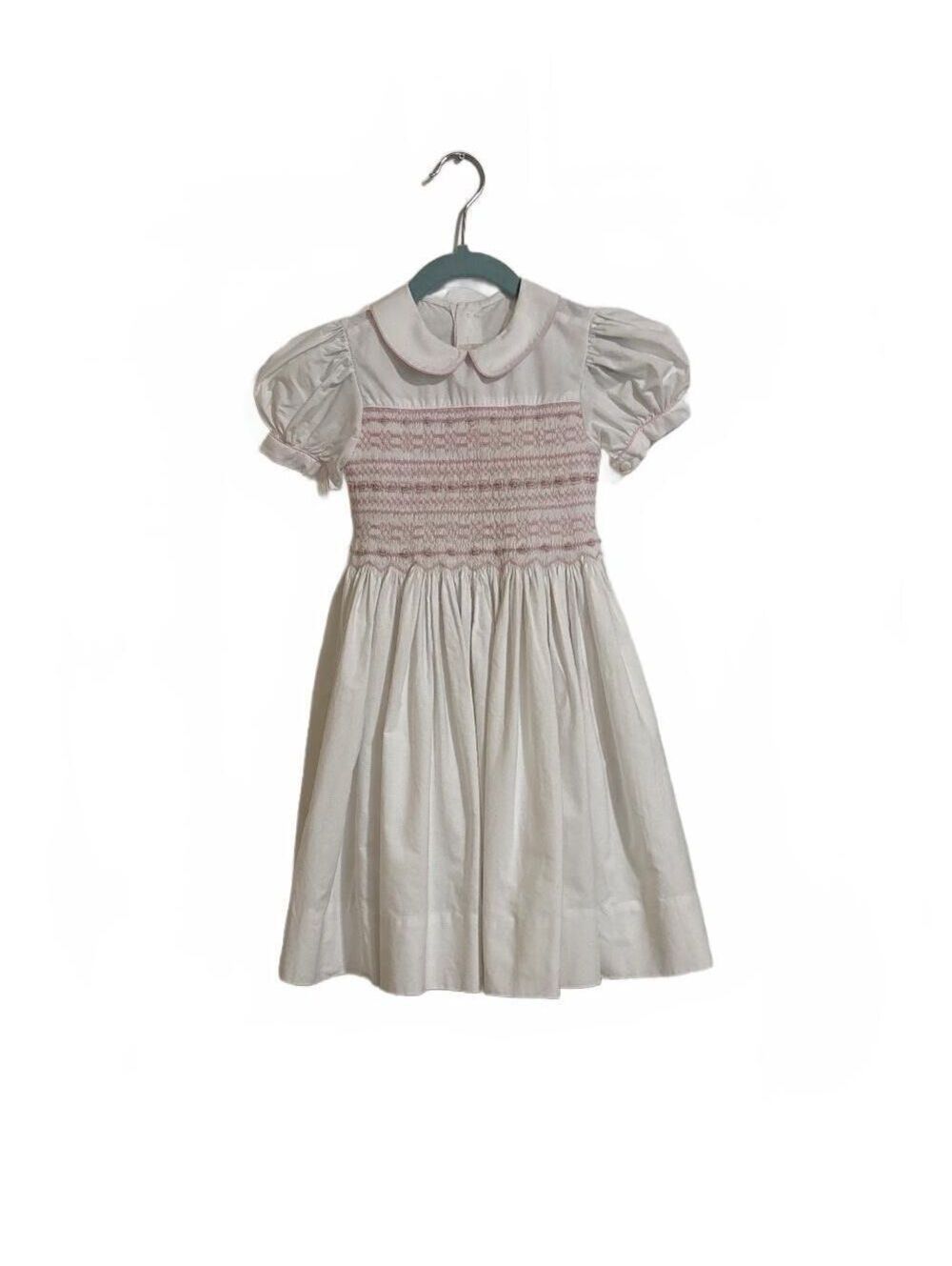 Beat & Co. Monica Noel White Smocked Dress Size 4 100% Cotton